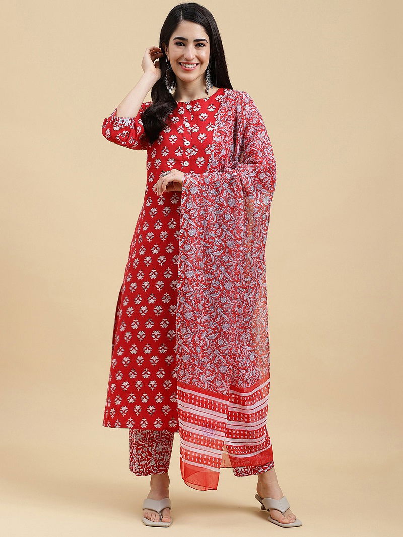 Riyana 49 Summer Special Cotton Printed Kurti With Bottom Dupatta Wholesale Market In Surat
